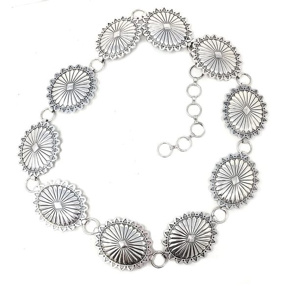 Еmulіlу Accessories - Western Concho Fashion Chain Belt Western Flower Concho Adjustable Size Large🐤